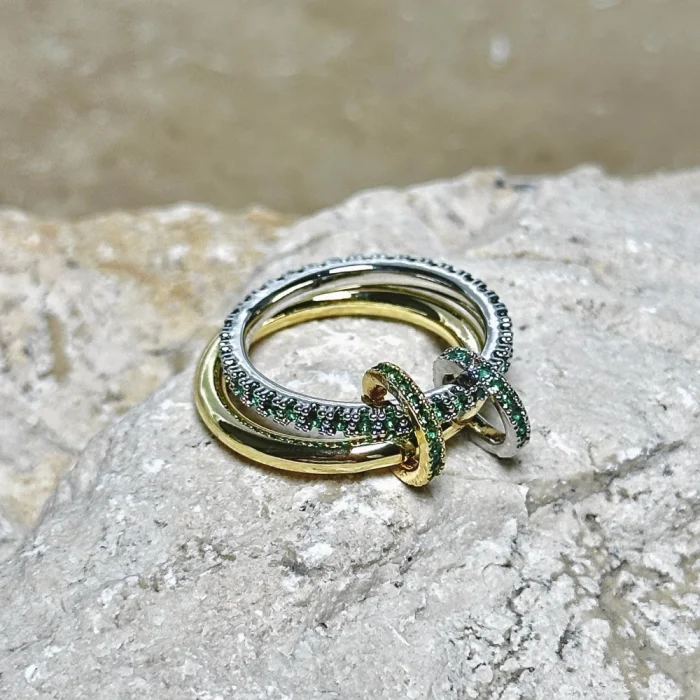 2li Gold-Yeşil Yüzük