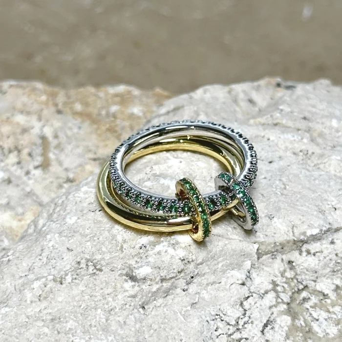 2li Gold-Yeşil Yüzük