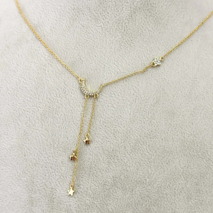 Ay Yıldız Y Kolye Gold