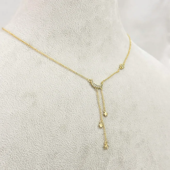 Ay Yıldız Y Kolye Gold