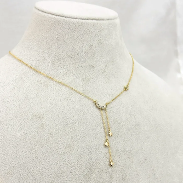 Ay Yıldız Y Kolye Gold