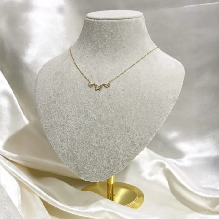 Butterfly Zirkon Kolye Gold