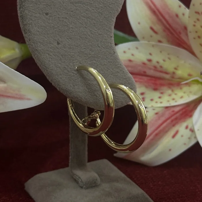 Çelik Genişleyen Halka Küpe Gold