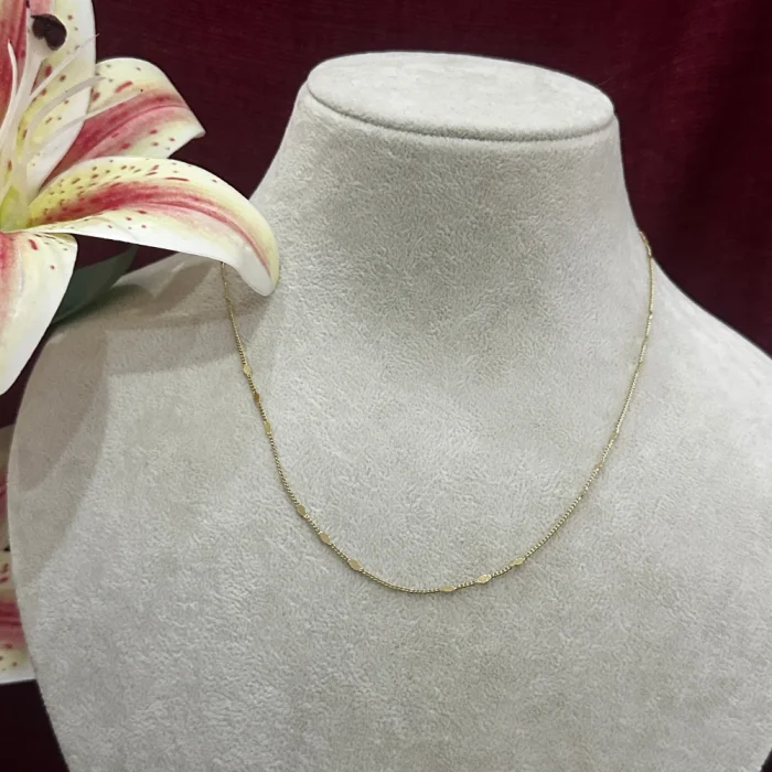 Çelik Sade Zincir Kolye Gold