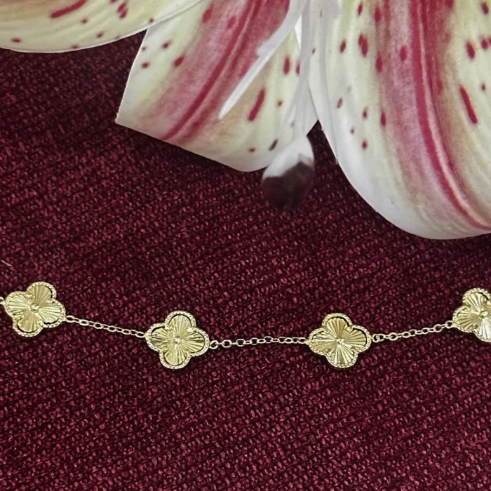 Çelik Yonca Bileklik Gold