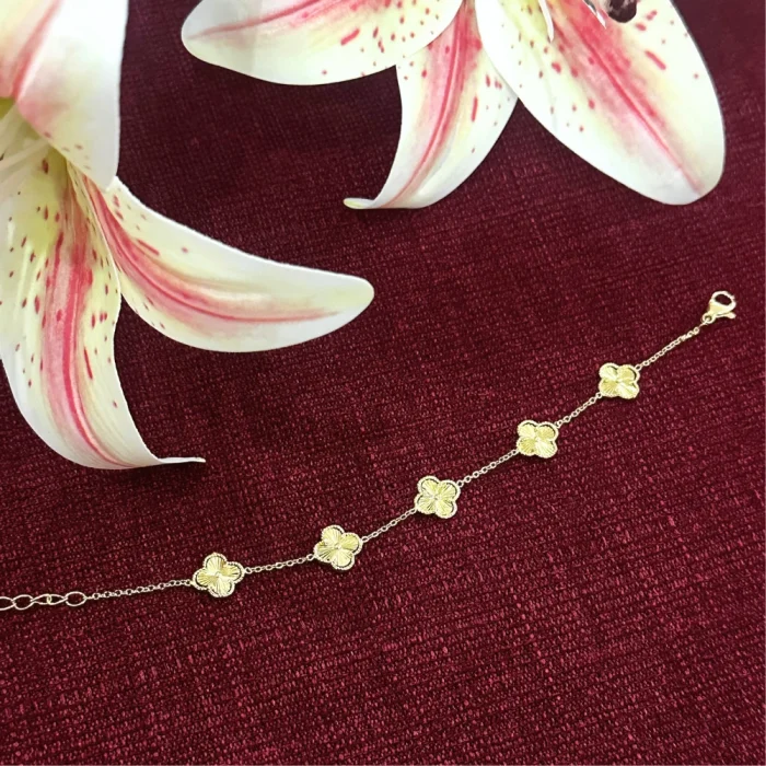 Çelik Yonca Bileklik Gold