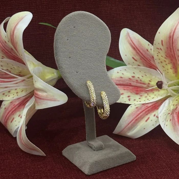 Çelik Zirkon Uzun Küpe Gold