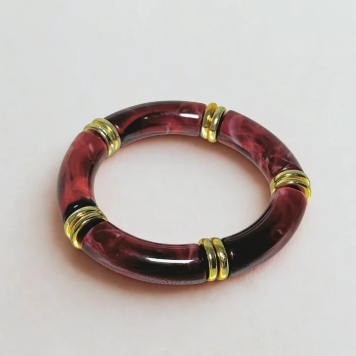 İncili Bordo Kemik Bilezik 2li