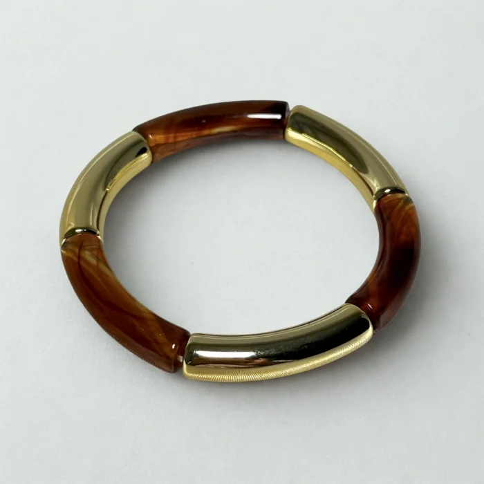 Kahverengi Gold Kemik Bileklik 2li