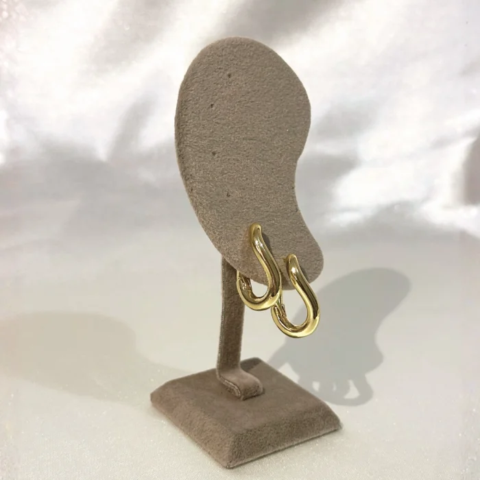 Kıvrımlı Şık Çelik Gold Küpe