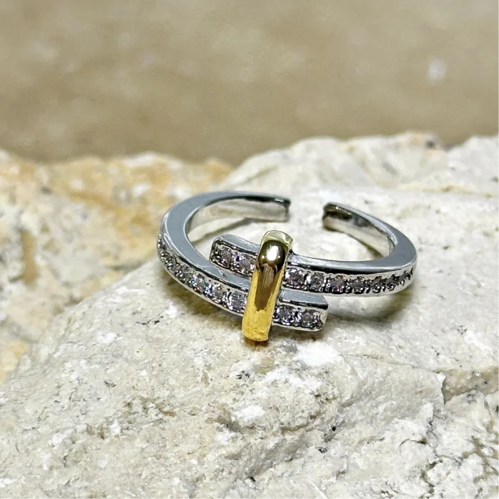 Silver Gold Sarmalı Harman Yüzük