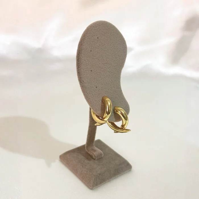 Sivri İki Taraflı Çelik Gold Küpe