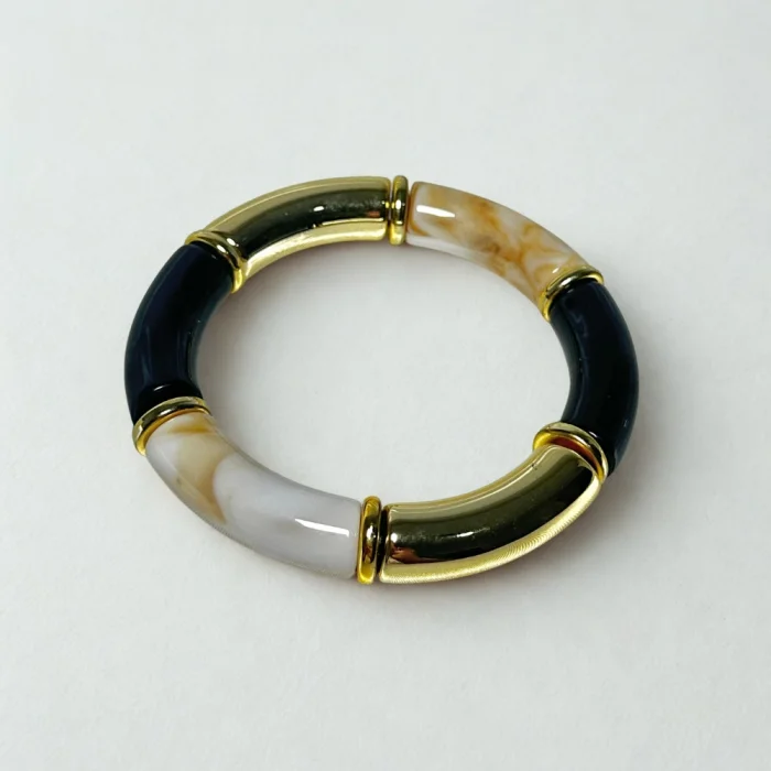 Siyah Gold Kemik Bileklik 2li