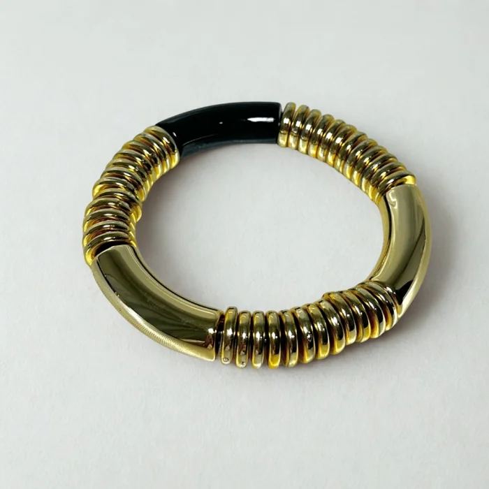 Siyah Gold Kemik Bileklik 2li