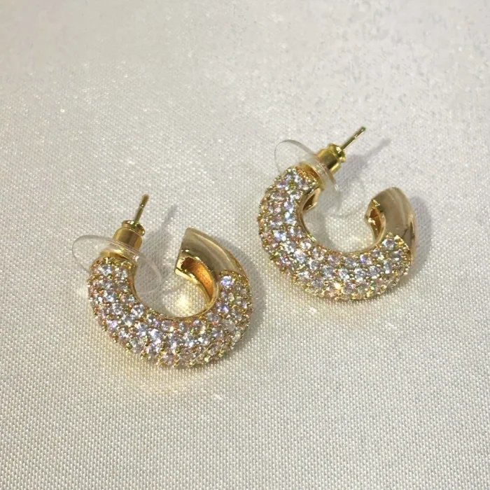 VIP Halka Zirkon Gold Küpe