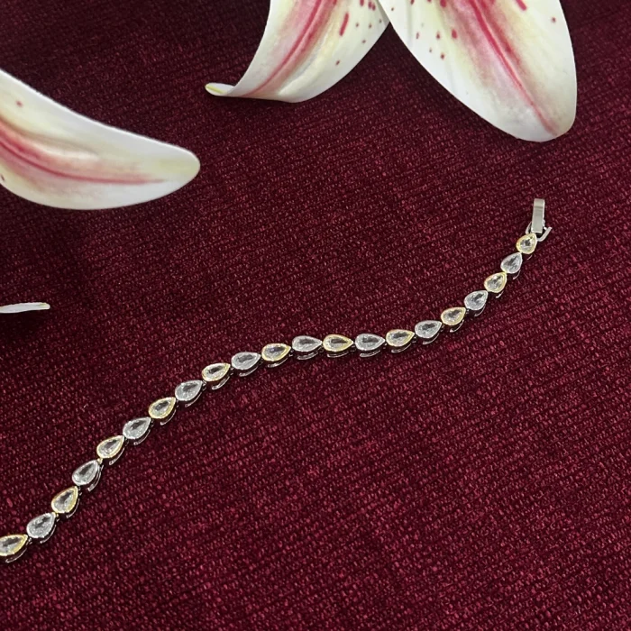 VIP Seri Damla Taş Zirkon Bileklik Gold-Silver