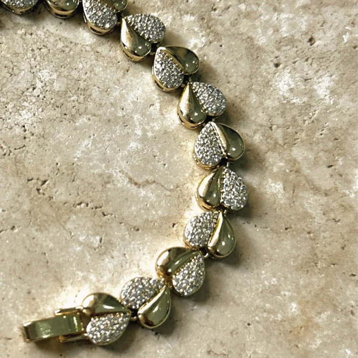 VIP Seri Kalpli Zirkon Bileklik Gold