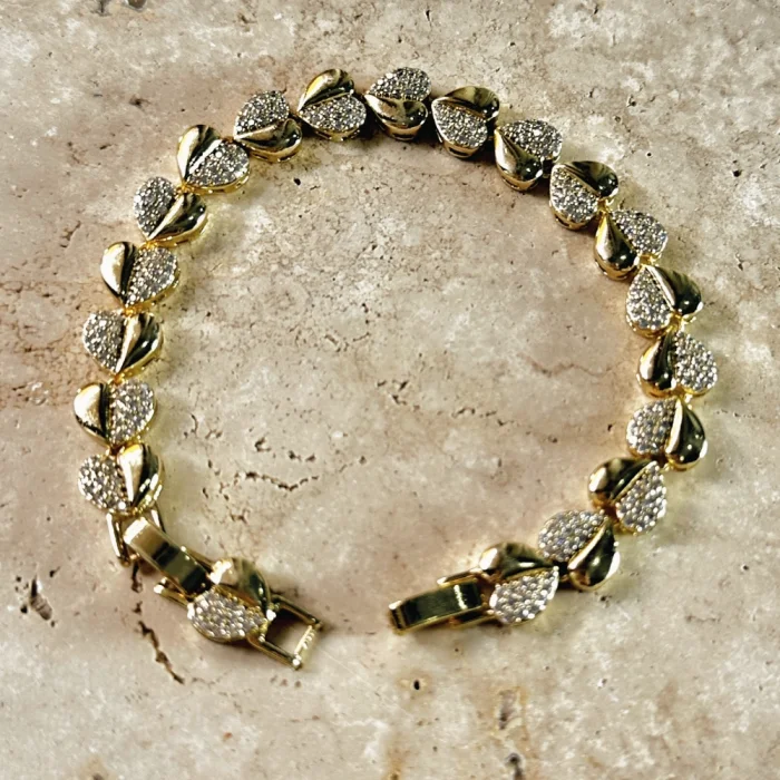 VIP Seri Kalpli Zirkon Bileklik Gold