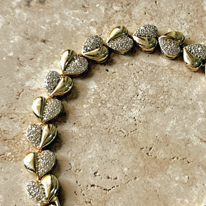 VIP Seri Kalpli Zirkon Bileklik Gold