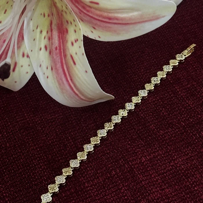 VIP Seri Küçük Yonca Bileklik Gold