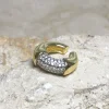VIP Yarım Taşlı Gold Earcuff