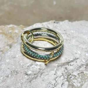 3lü Gold-Yeşil Yüzük