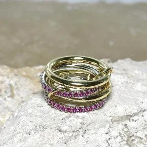 4lü Gold-Pembe Yüzük