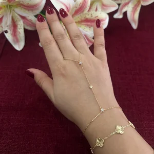 Çelik 3lü Yıldız Taşlı Şahmeran Gold