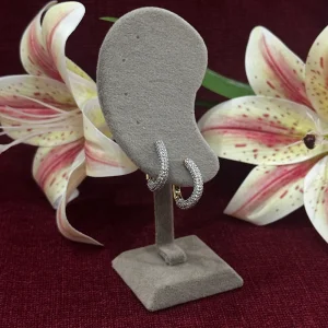 Çelik Silver Taşlı Küpe Gold