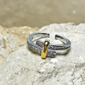 Silver Gold Sarmalı Harman Yüzük