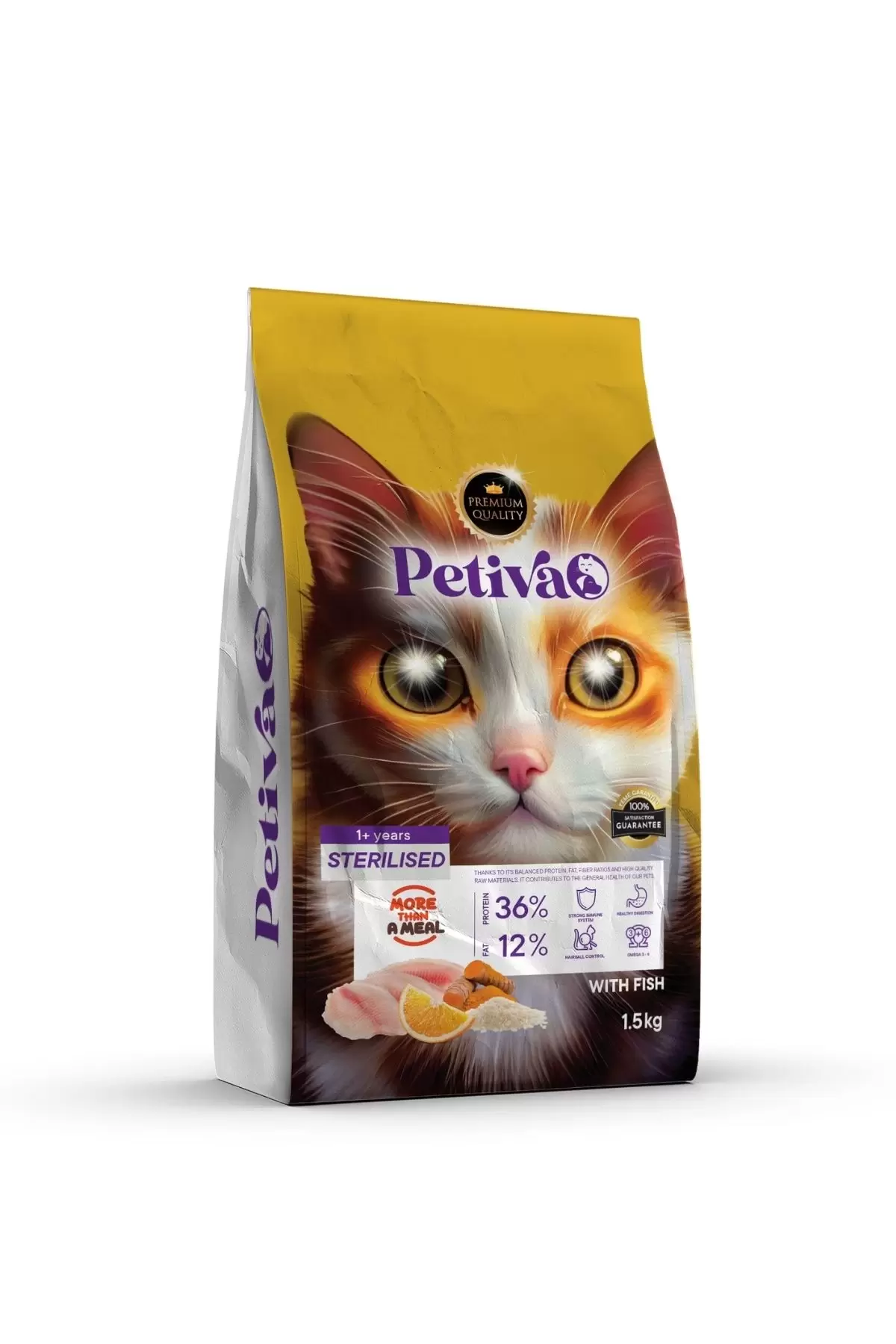 Petiva Kısırlaştırılmış Balıklı Kedi Maması 1.5 Kg