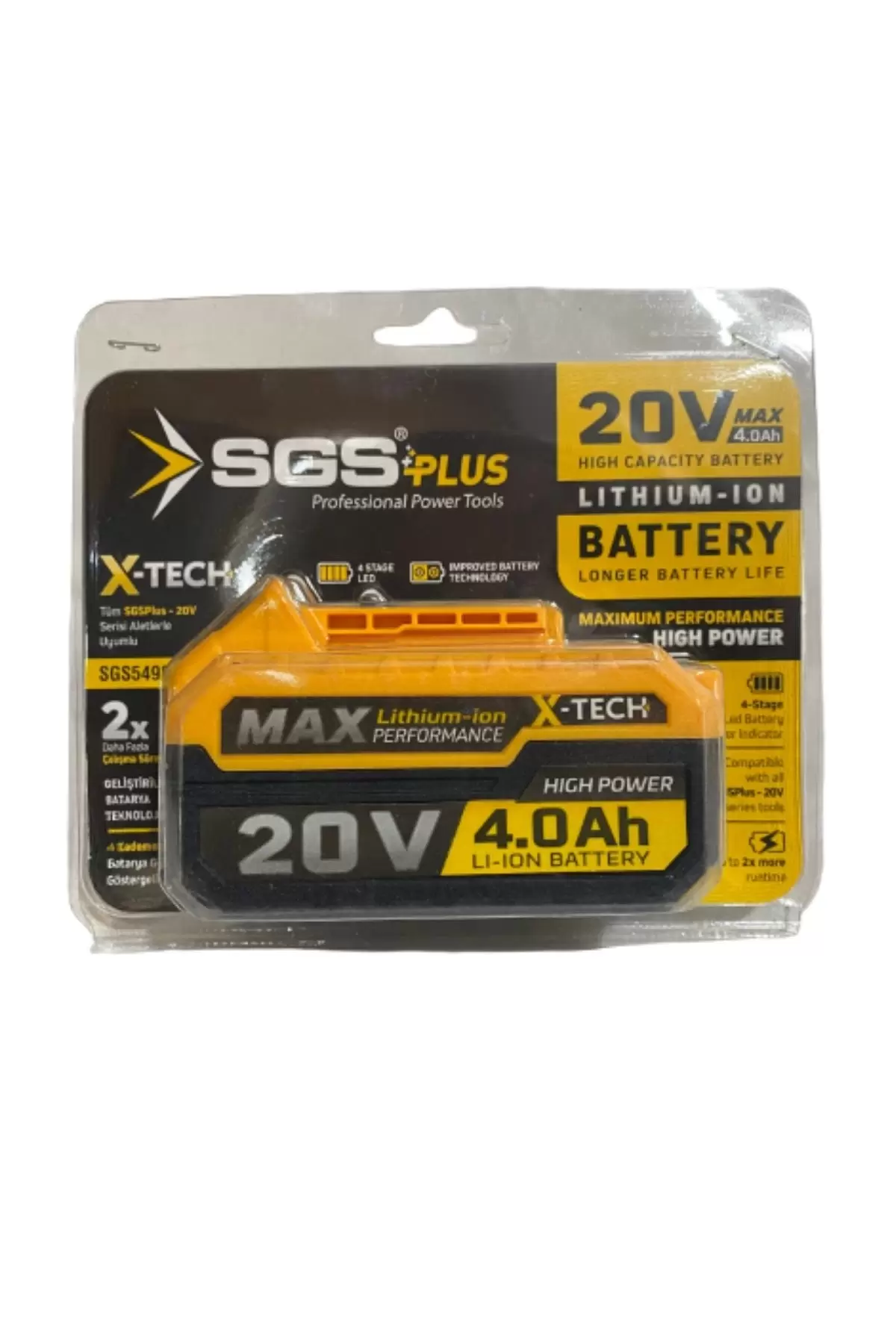 SGS Plus Lithium-İon Yedek Batarya 20 V 4.0 Ah