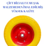 Adige Çift Bilyalı Patlamayan Yumuşak Dolgulu El Arabası Tekeri