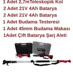 Dakkin Şarjlı Budama Testeresi, Budama Makası ve Uzatma Kolu Tam Set