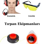 Motorlu Tırpan Ekipmanları Tırpan Başlığı-Gözlük-Kulaklık-Misina