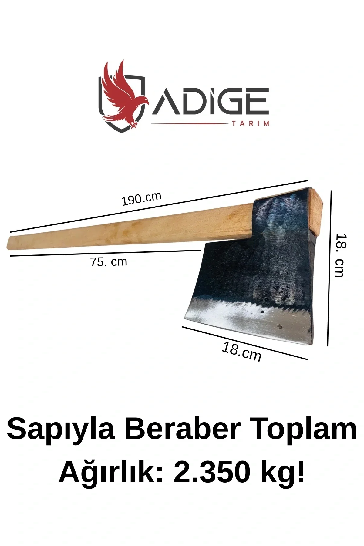 Adige Yassı Odun Kesme Baltası Saplı 2.350 Kg
