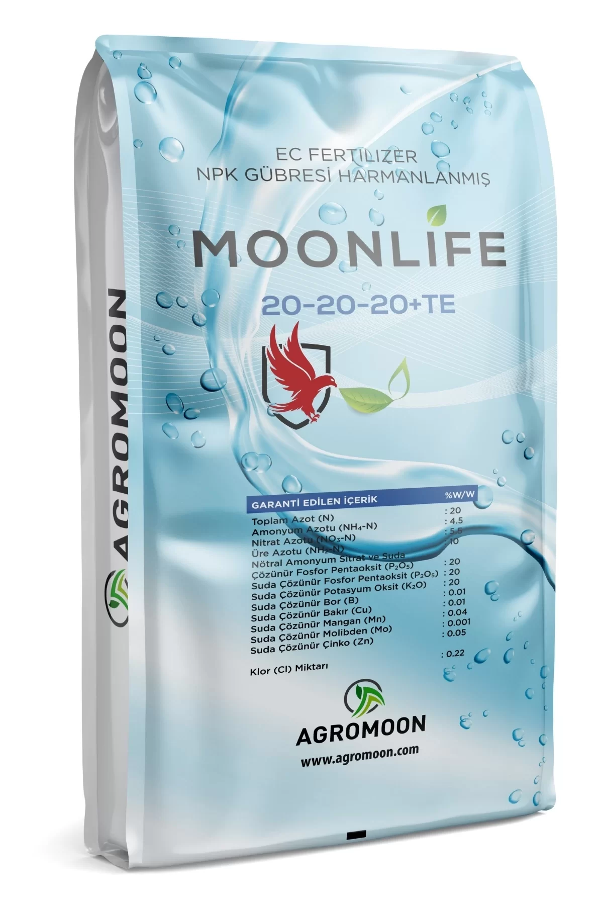 Agromoon Moonlife 20-20-20+Me NPK Sıvı Damlama Gübresi 15 Kg