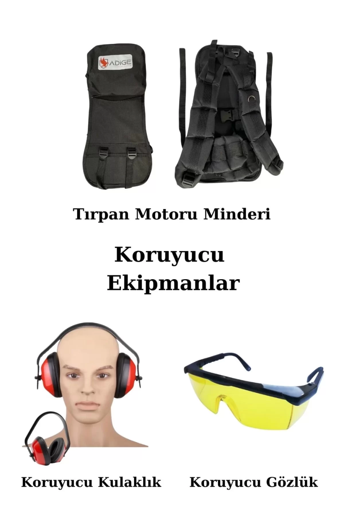 Benzinli Sırt Tırpan Minderi ve Koruyucu Ekipmanları