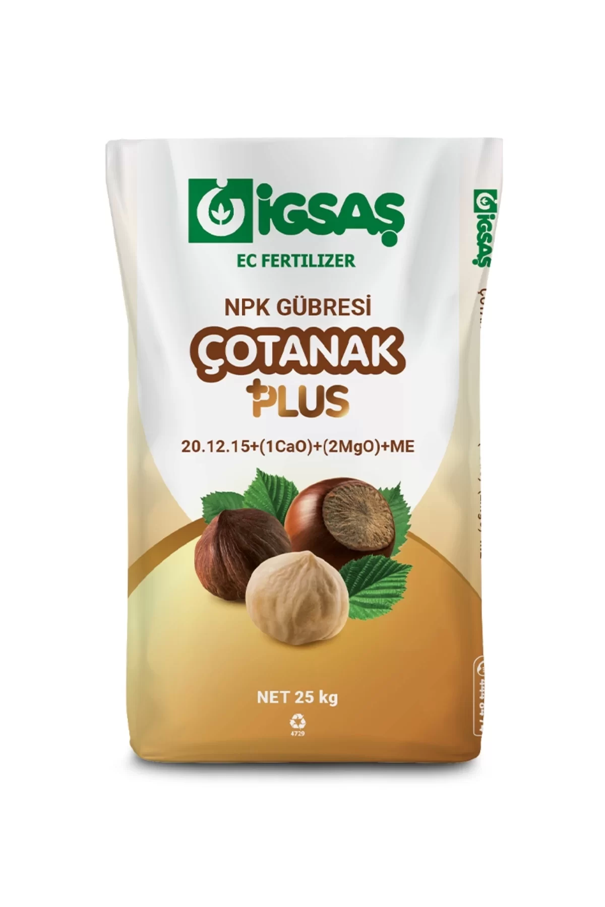 İgsaş Çotanak Plus 20 12 15+ (1CaO)+(2MgO)+ME NPK Gübre 25 Kg