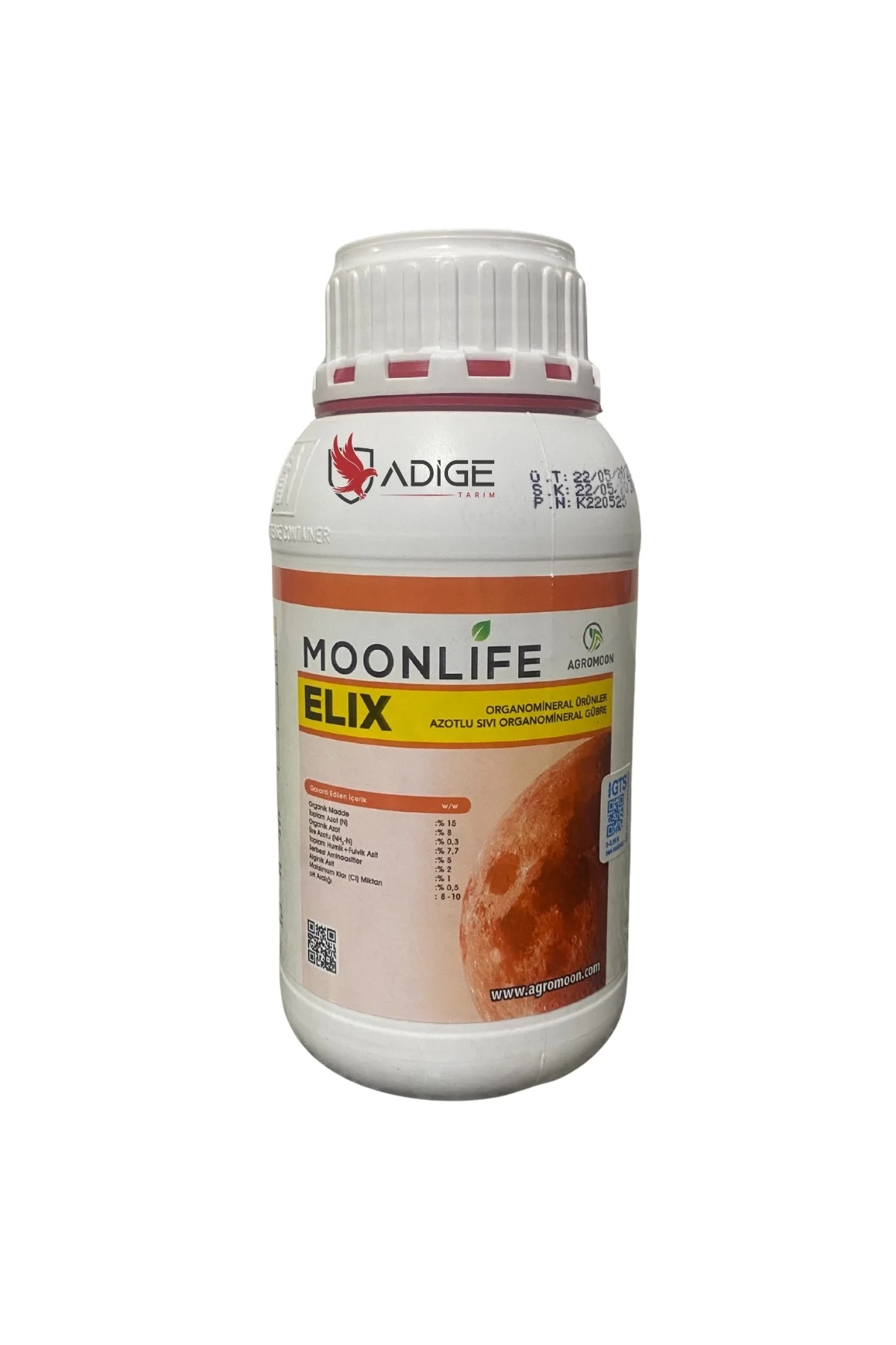 Moonlife Elix Azotlu Sıvı Organomineral Gübre Humik Fulvik Asit Ve Amino Asit 500 Cc
