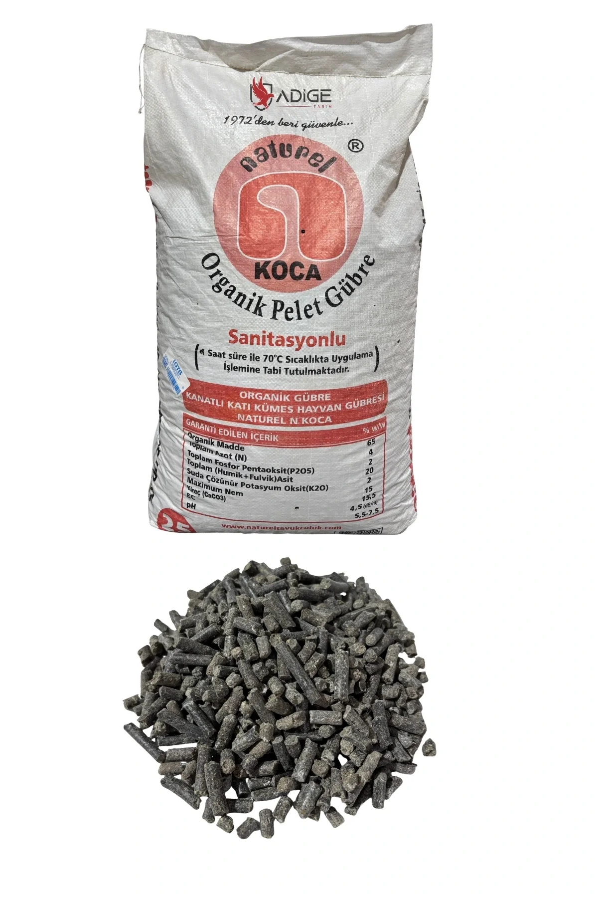 Naturel Sanitasyonlu Organik Pelet Tavuk Gübresi 25 Kg