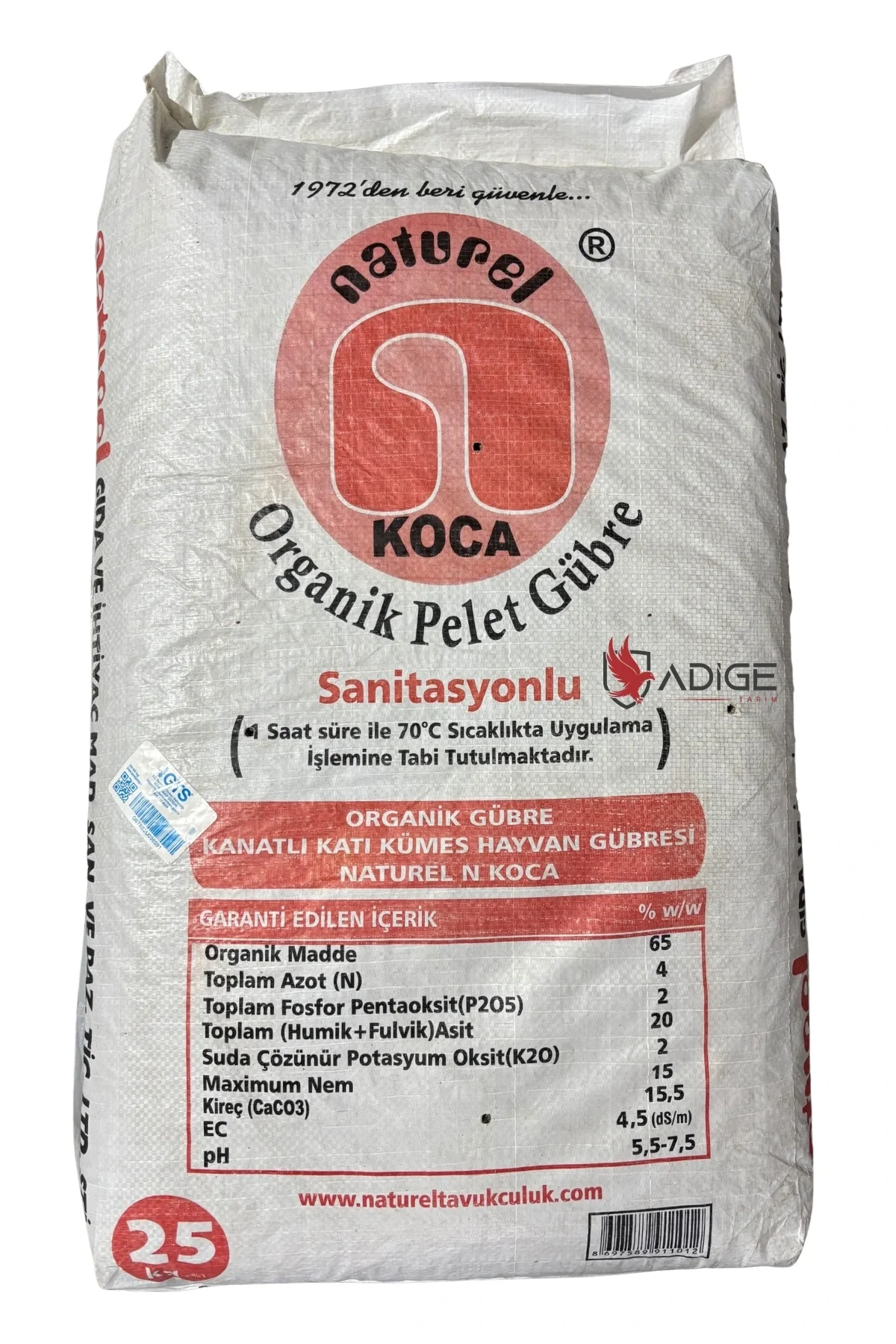 Naturel Sanitasyonlu Organik Pelet Tavuk Gübresi 25 Kg