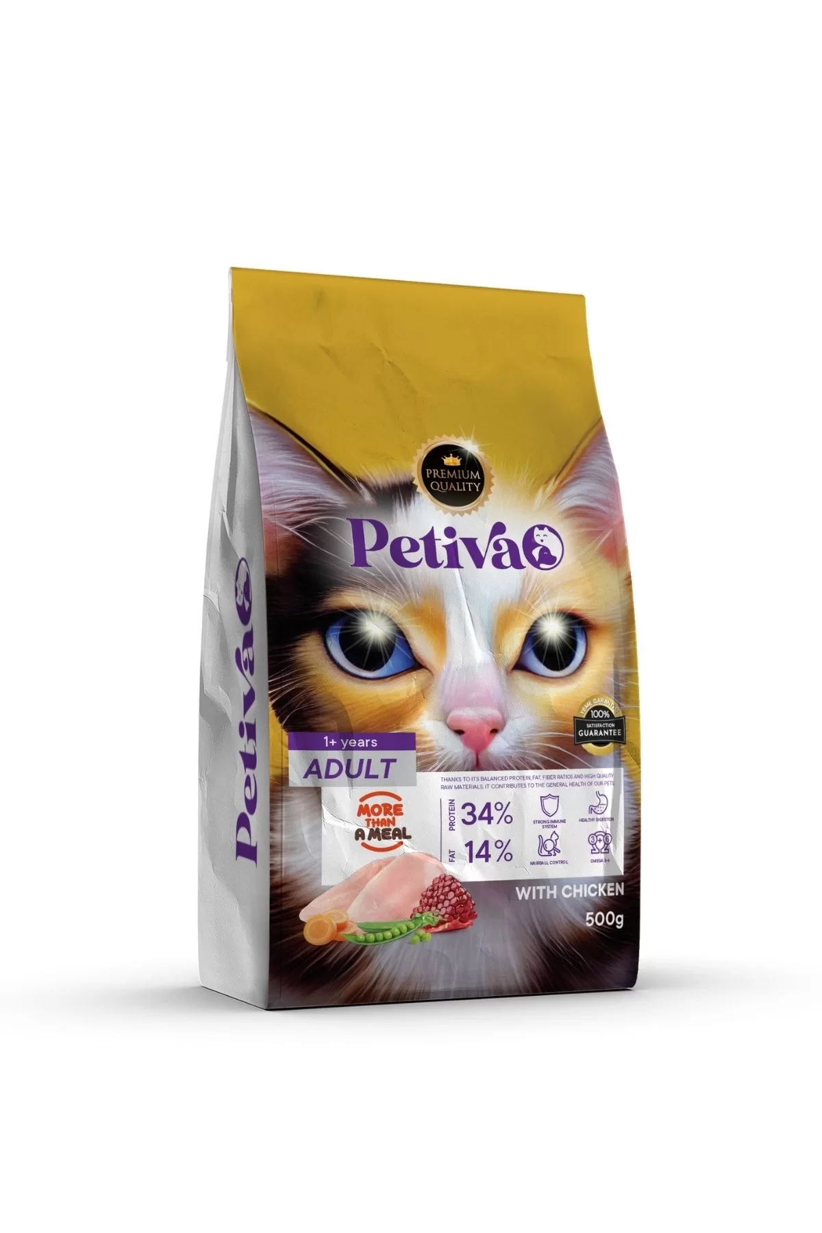 Petiva Yetişkin Tavuklu Kedi Maması 500 G