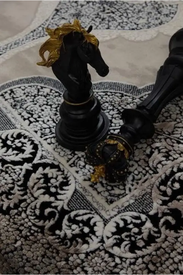 Enti Halı Miras 6804 Gri Siyah