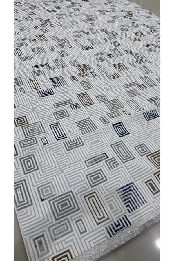 Safyün Halı Kadife KF462 Gri Mavi