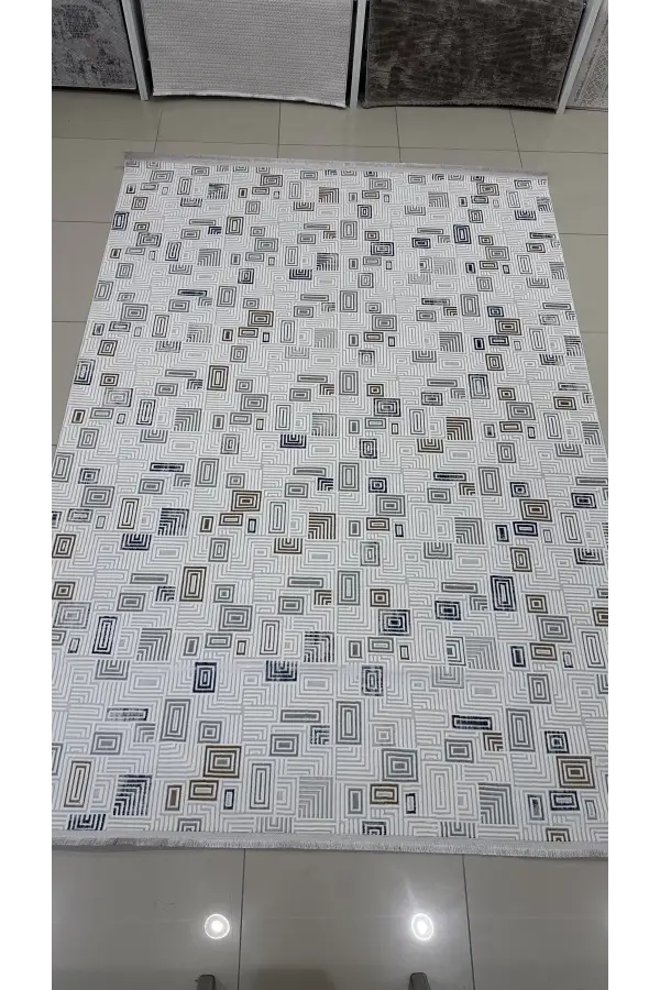 Safyün Halı Kadife KF462 Gri Mavi