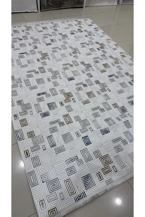 Safyün Halı Kadife KF462 Gri Mavi