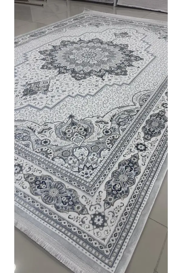 Safyün Halı Kadife KF500 Gri Mavi