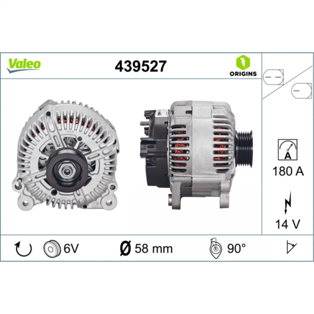Alternator 12v 180a vw touareg (cata-bks) audi a6 (asb-bsg-bpp-cdyb) / q7 (casb-bug-casa)