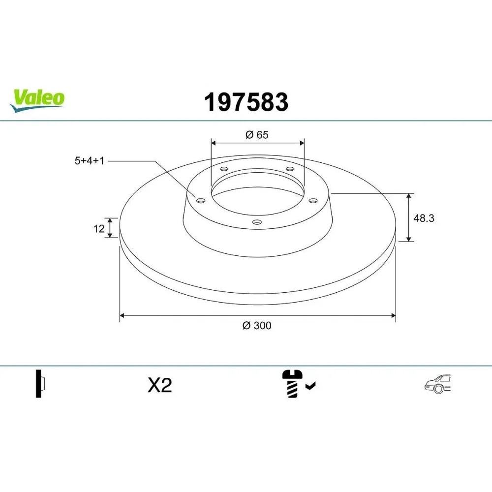 Arka fren diski-300x12 5×112 (vw passat 15- tiguan 16- audi a3 13-20 q3 15-18 skoda superb 15-)